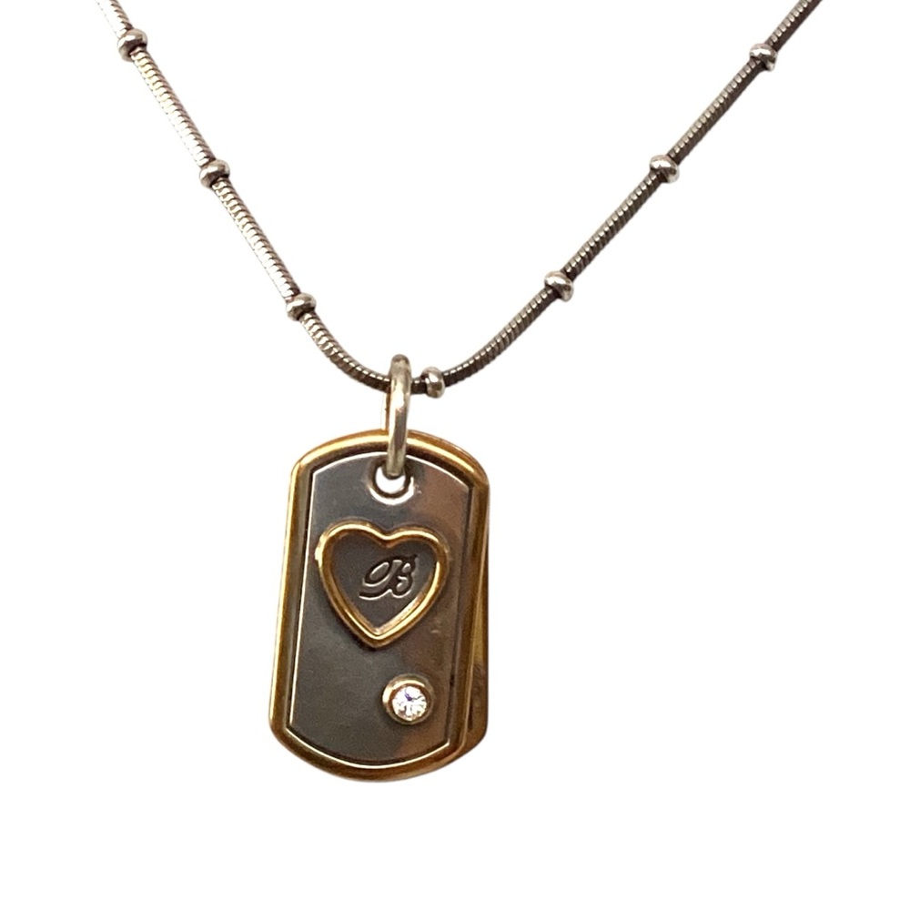 Brighton Gold and Gunmetal Heart Pendant Necklace